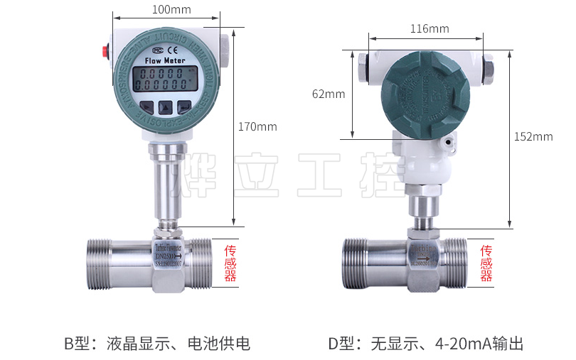 LWGY電池供電渦輪流量計實物圖